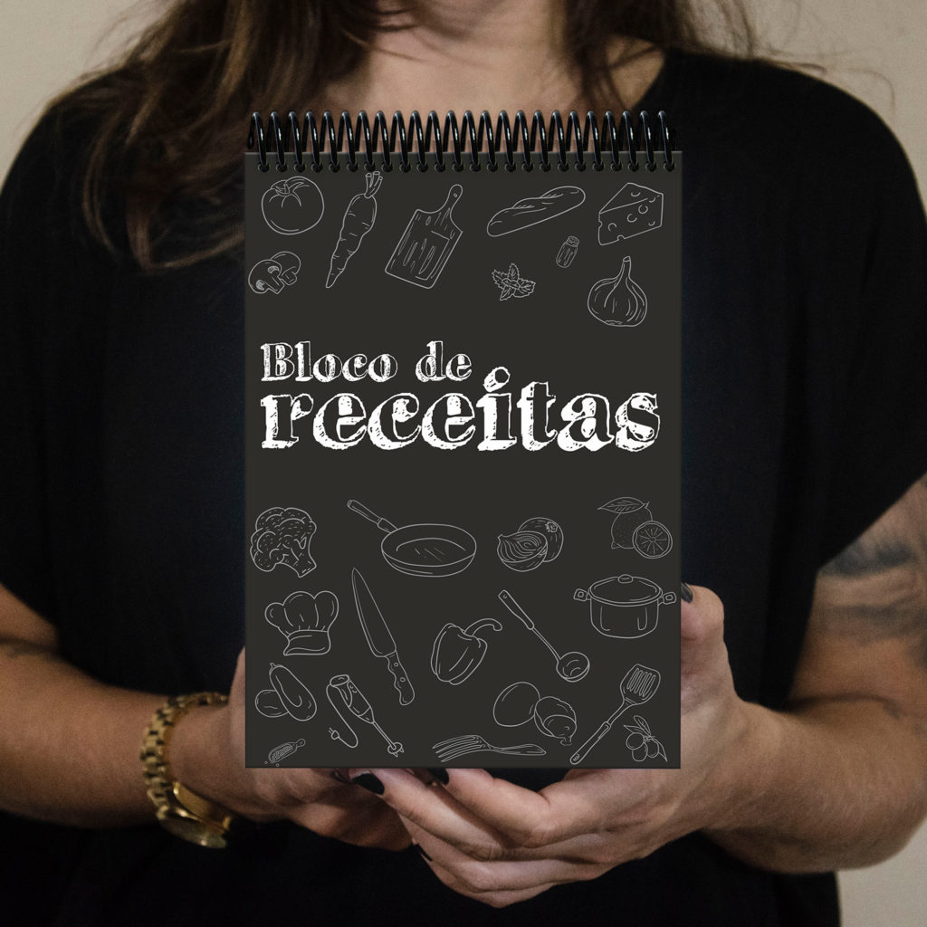Bloco de receitas quadro negro