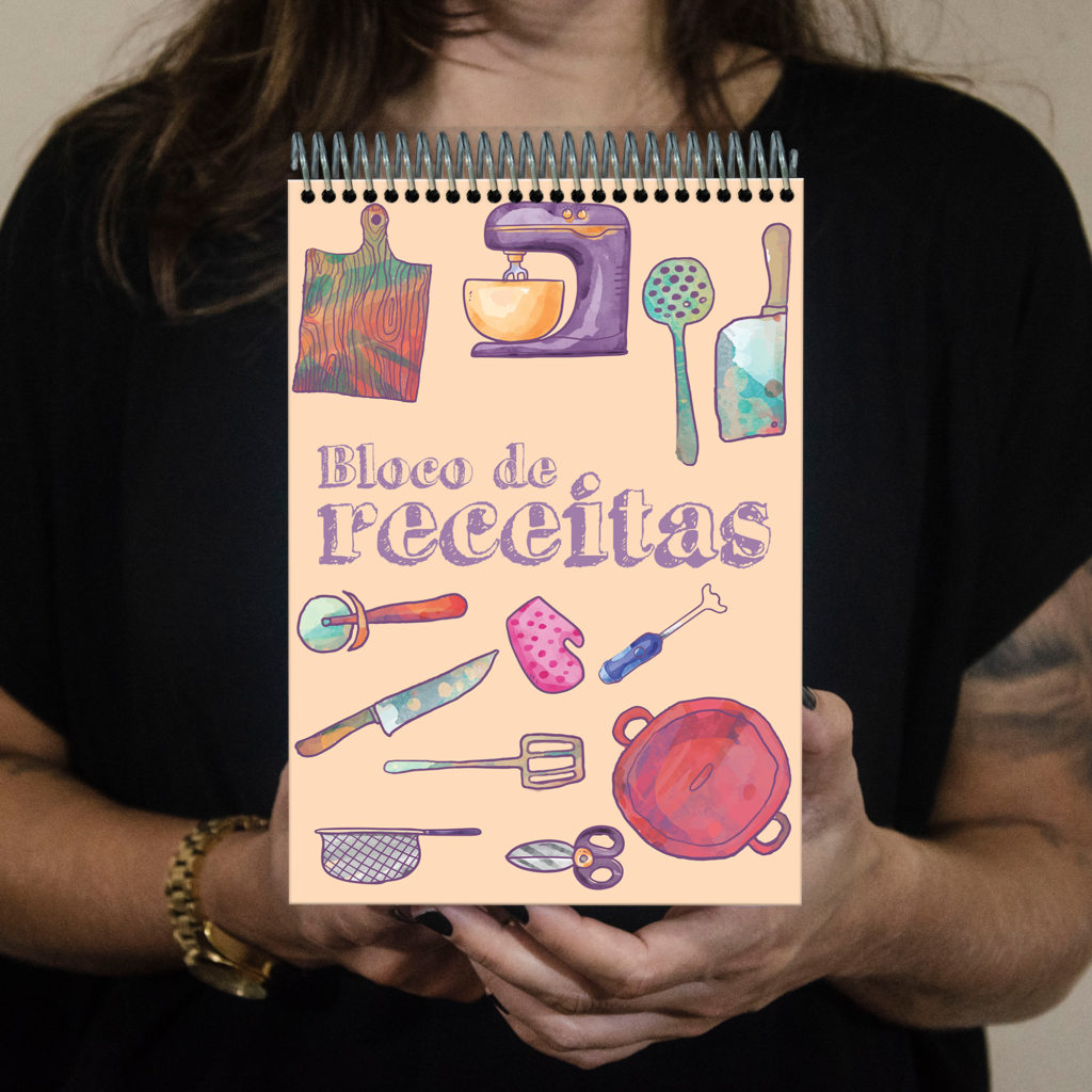 Bloco de receitas rosa