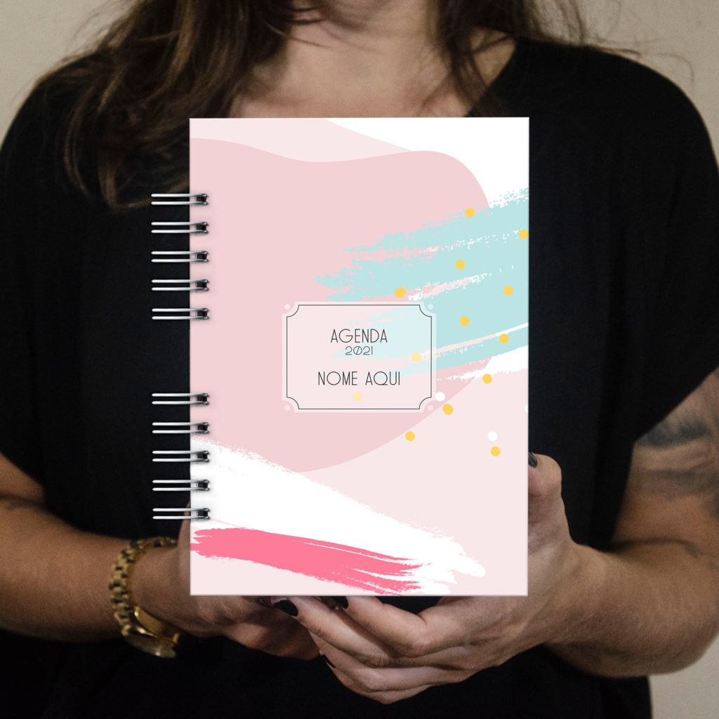 Agenda ou Planner abstrata pastel