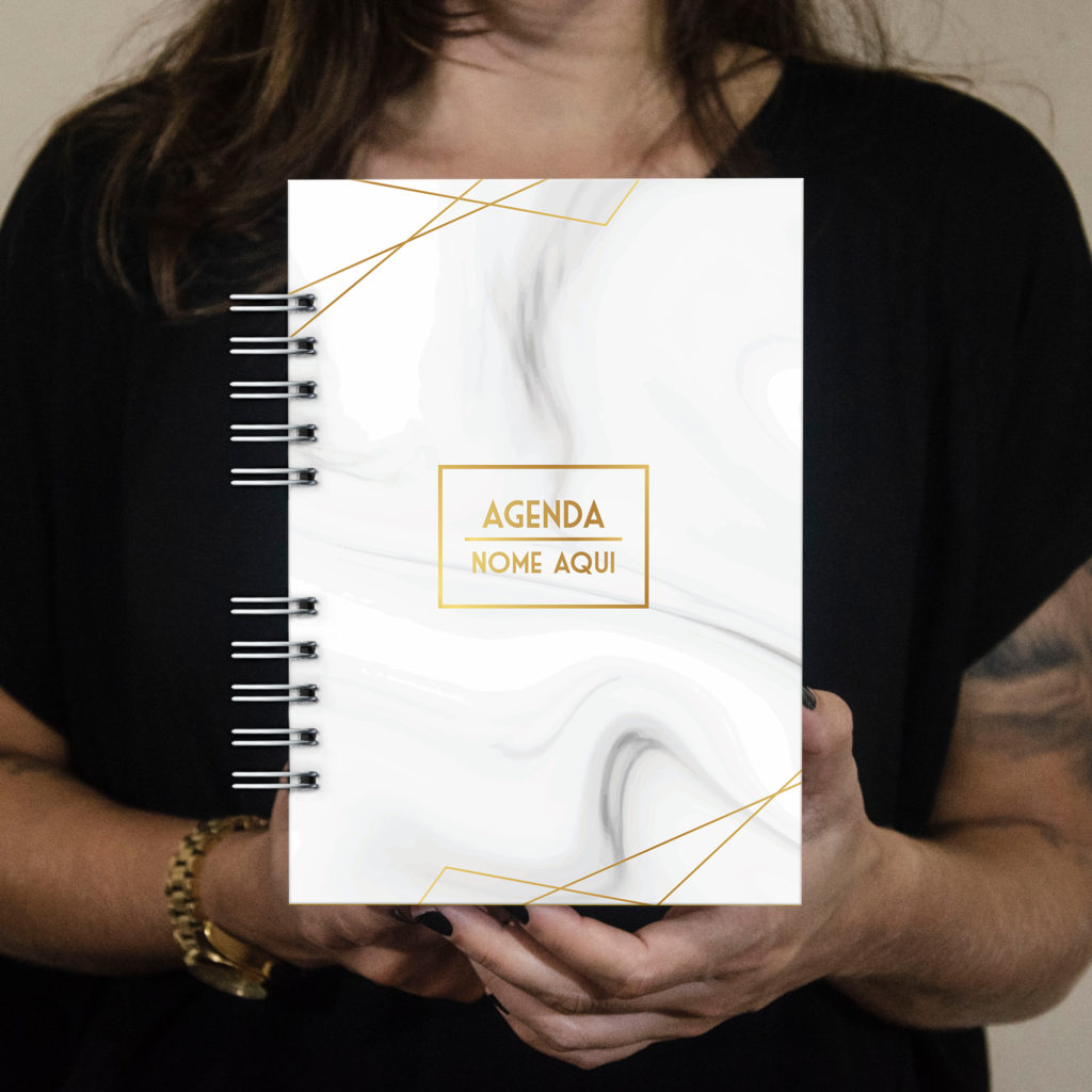 Agenda ou Planner personalizado mármore