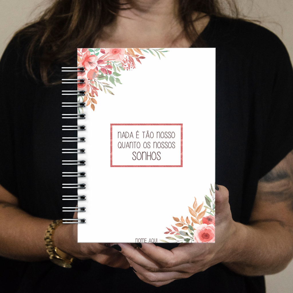 Agenda ou Planner personalizado floral sonhos