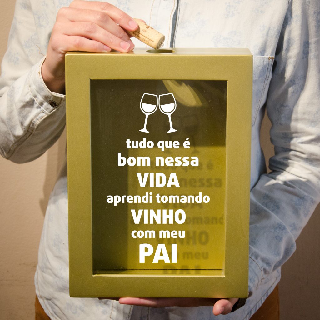 Quadro vinho com o pai