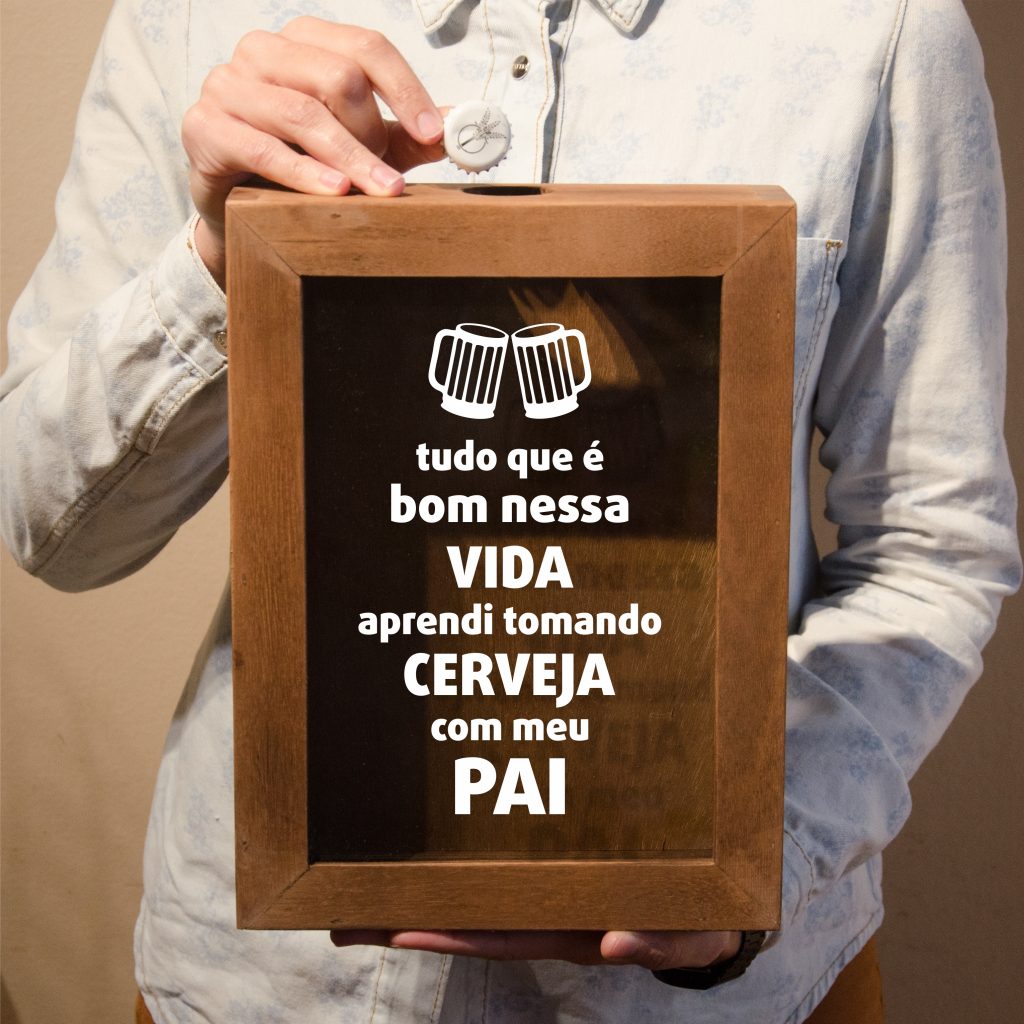 Quadro cerveja com o pai