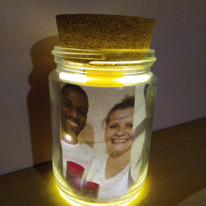 Foto no pote iluminado - Redondo