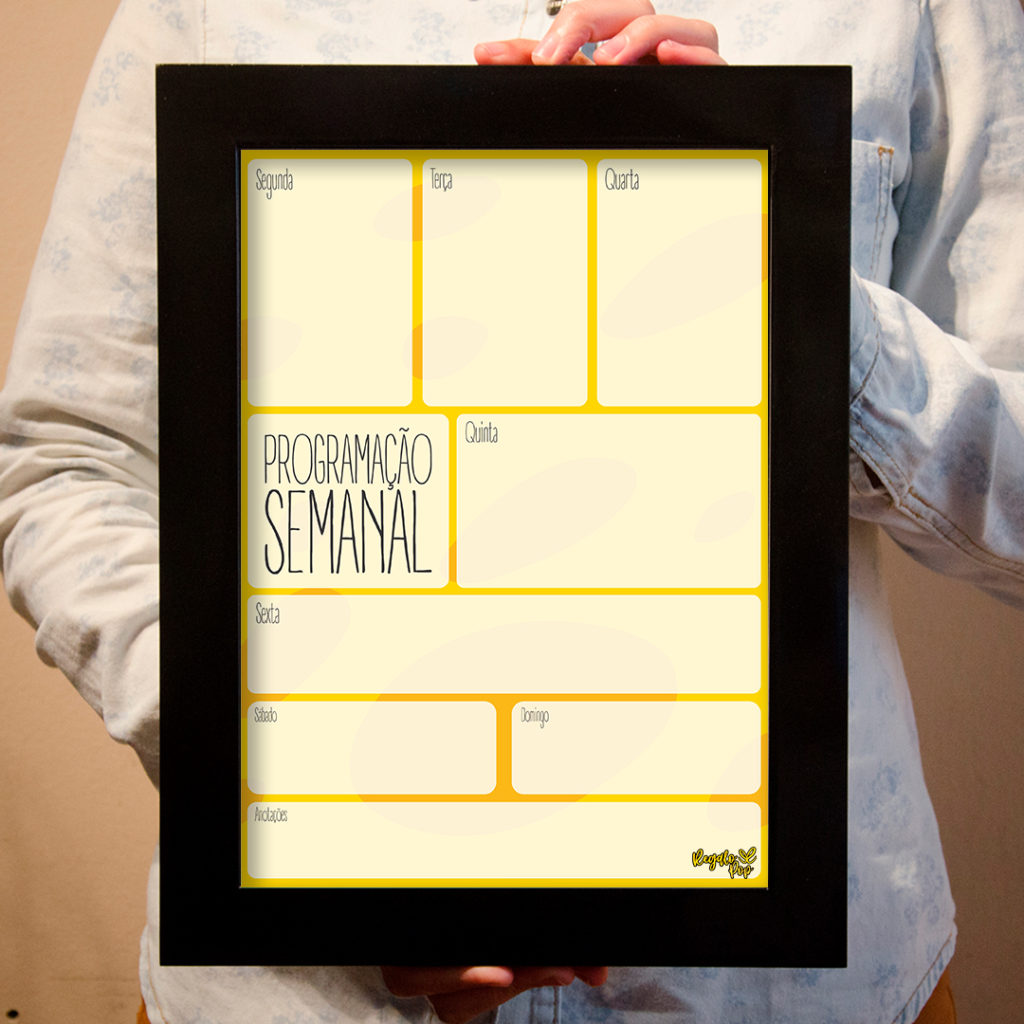 Quadro programação amarelo
